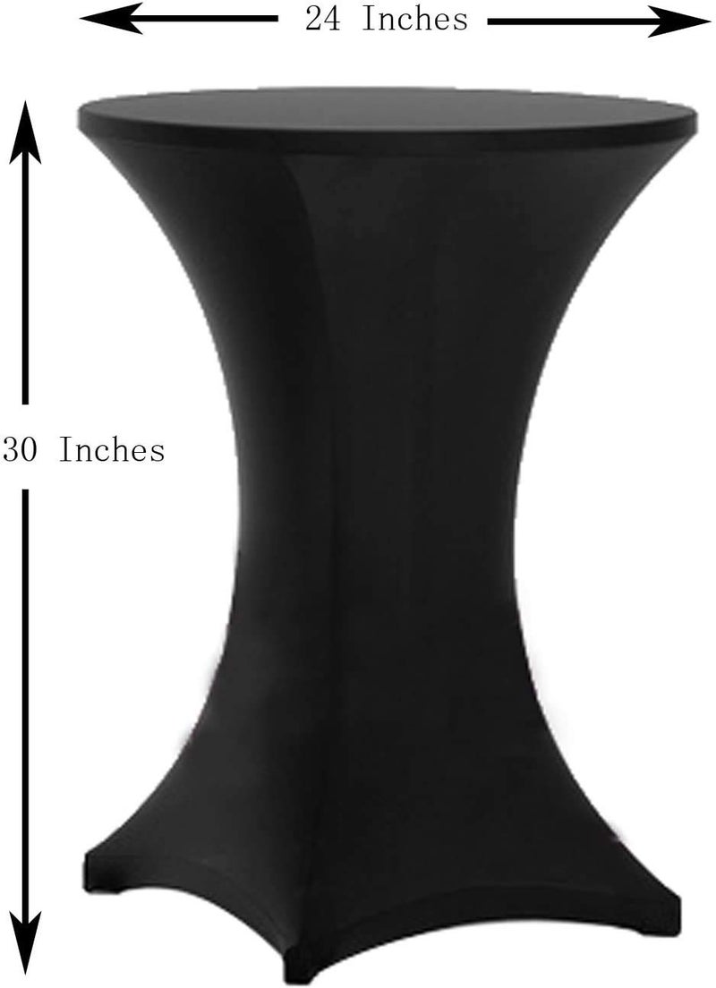 Tina's 24x30 Inch Highboy Spandex Cocktail Table Covers Black, Fitted Stretch Cocktail Tablecloth for Round Tables (24X30 Black) - Image 3